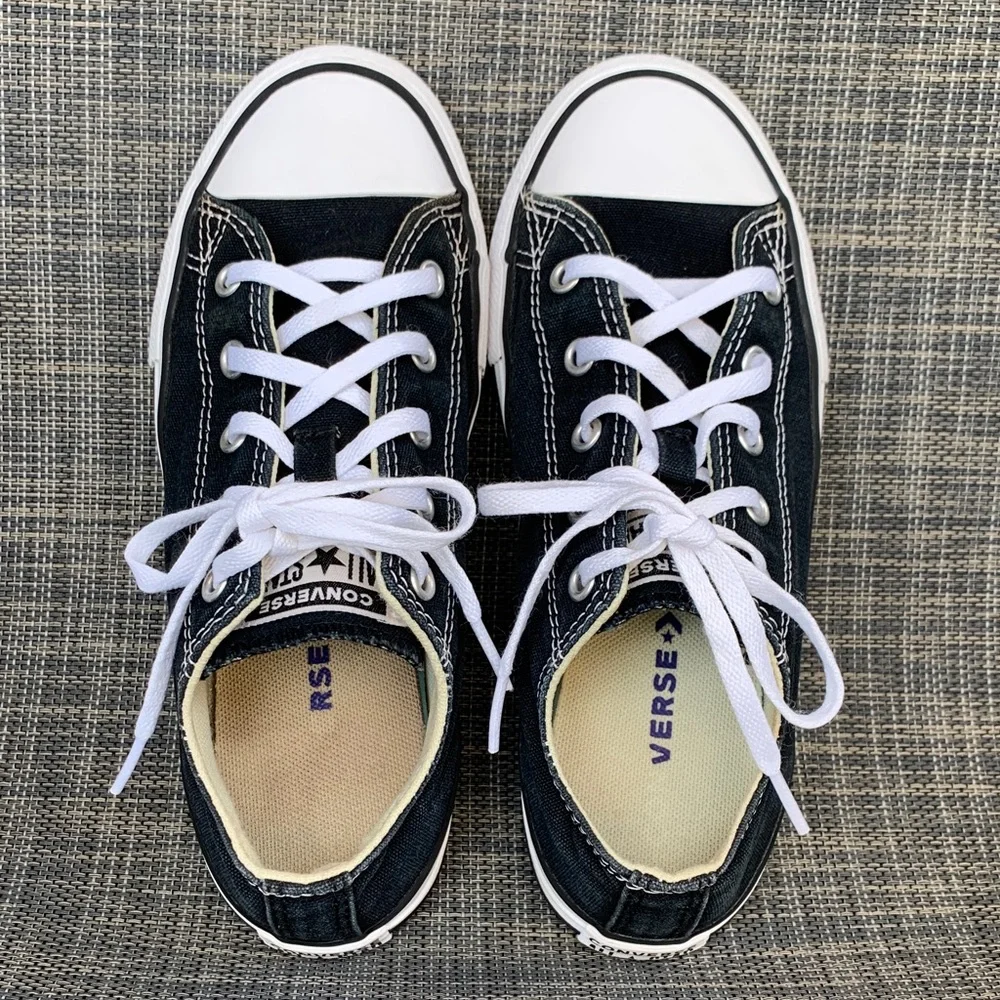 Converse Chuck Taylor All Star Low top Black Canvas Sneakers Shoes Youth Size 3